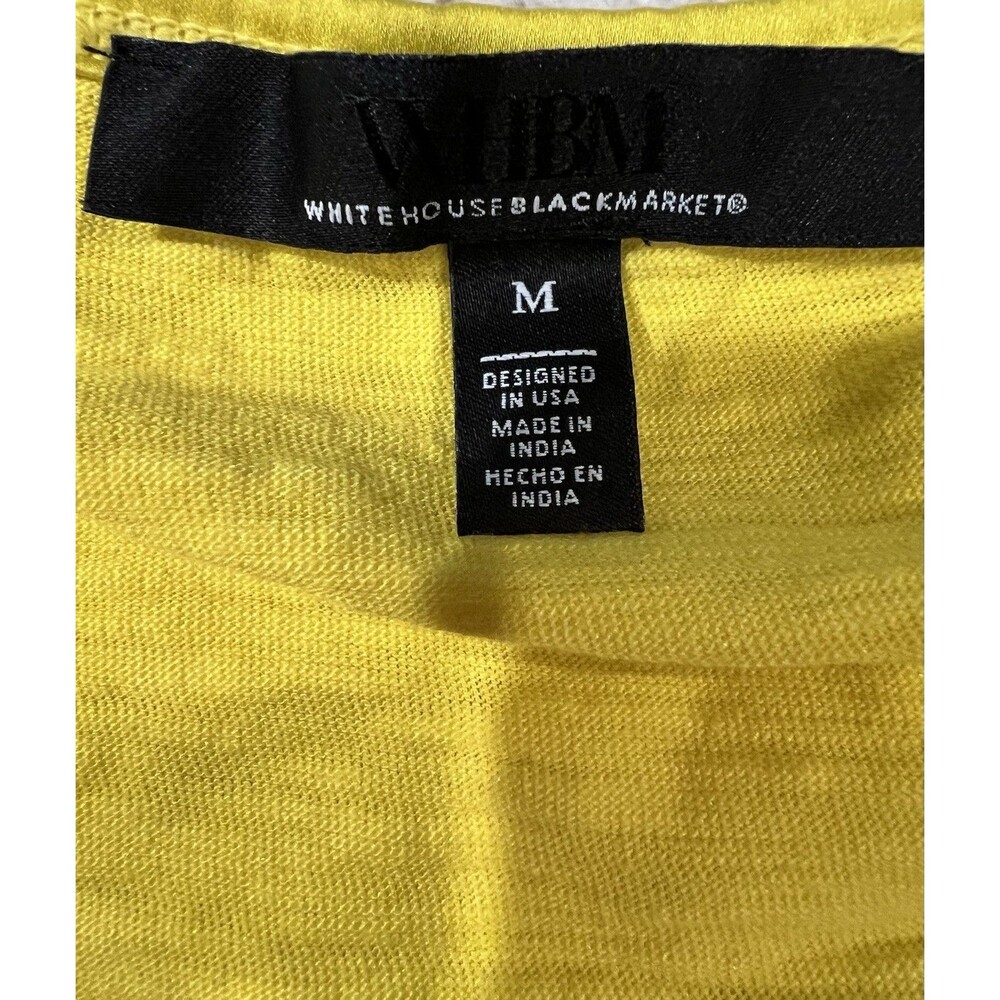White House Black Market Go Getter Ruffle Sleeve Tee Top Yellow Women's Medium - Picture 5 of 7